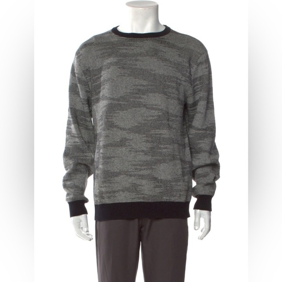 Saturdays NYC Black Cammo Luxury Blend Crewneck M - Picture 1 of 6